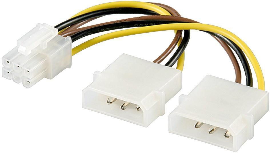 CAVO INTERNO LINK ALIMENTAZIONE 2 X MOLEX 525" TO 1 X EXPRESS 6 POLI - M/F - (ADATTATORE PER VGA) - W51360