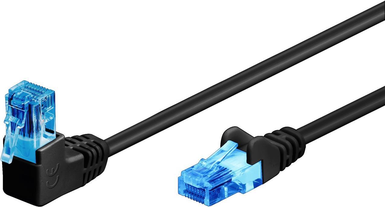 Goobay Wentronic - Cavo patch - rj -45 (m) angolato fino a rj -45 (m) solo - 1 m - 5,9 mm - UTP - Cat 6A - Halogen -gratuito, r
