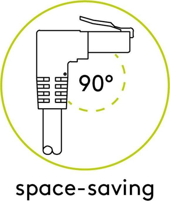 Goobay Wentronic - Cavo patch - RJ -45 (m) angolato fino a RJ -45 (m) solo - 2 m - 5,9 mm - UTP - Cat 6A - alogeno -gratuito, r