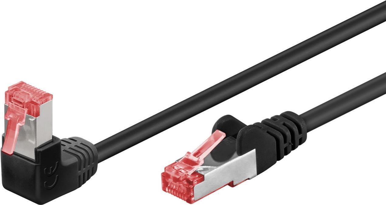Goobay Wentronic - Cavo patch - RJ -45 (m) angolato fino a RJ -45 (m) solo - 50 cm - 6 mm - SFTP, PIMF - Cat 6 - Contatti aalog