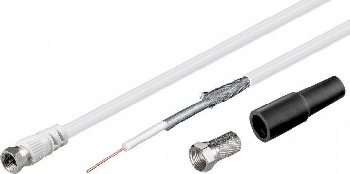 Set di cavi di antenna coassiale Goobay da 100 dB WADRONIC, cavo di collegamento LNB da 10 m-2 x con plug F (51624)
