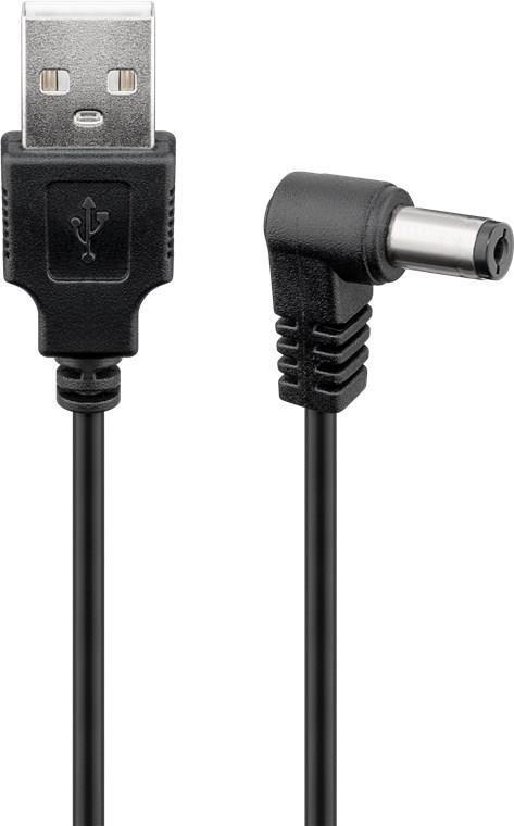 Cavo USB -dc 5,5 x 2,1 mm, 0,5 m, nero - per Powe