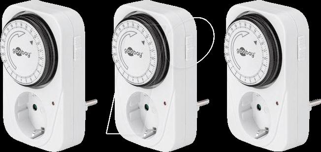 Mechanical timer, 3 pcs., white - controls electronic devices easily and precisely