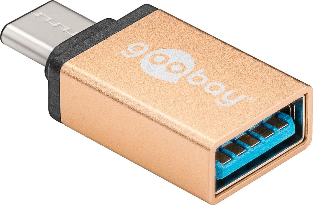 Goobay 56622 adattatore per inversione del genere dei cavi USB-C USB-A Oro (Goobay USB-A OTG to USB-C adapter - Gold)