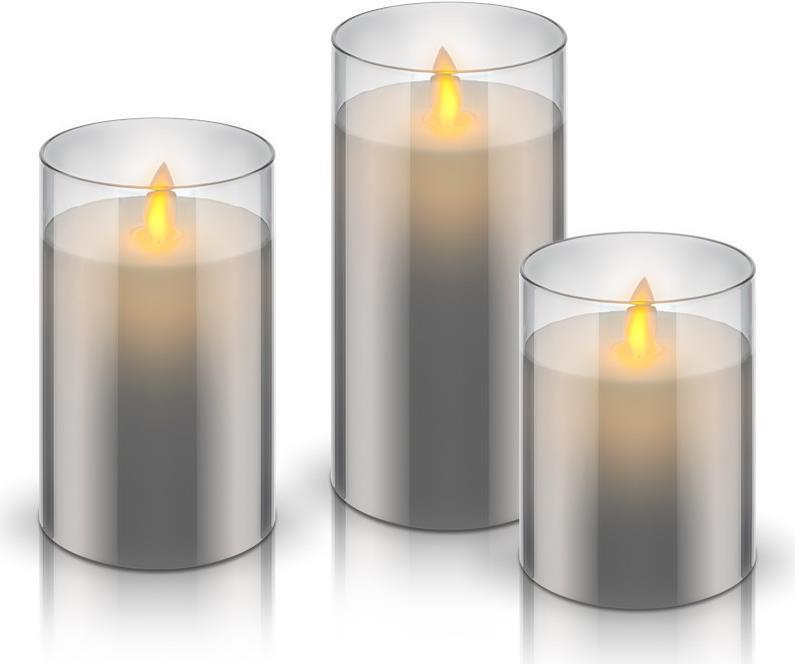 Candele LED goobay grigie