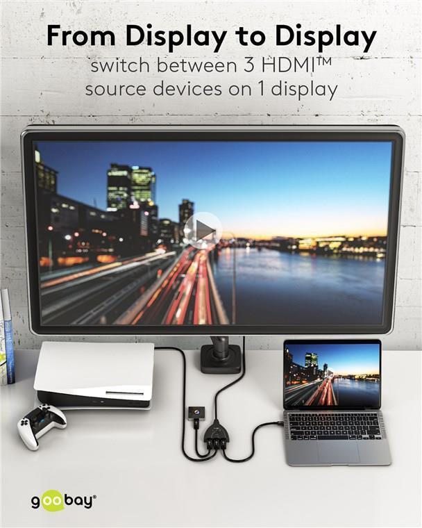 Goobay 58488 conmutador de vdeo HDMI (Goobay Series 2.0 HDMI switch - Black)