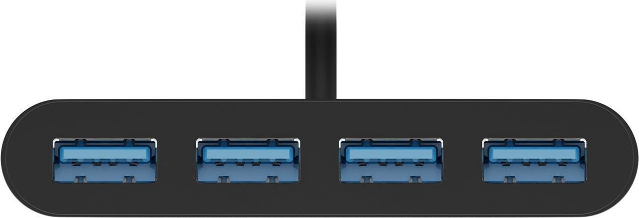 Goobay 61073 hub di interfaccia USB tipo-C 5000 Mbit/s Nero (Goobay 4-Port USB-A Multiport Adapter - Black)