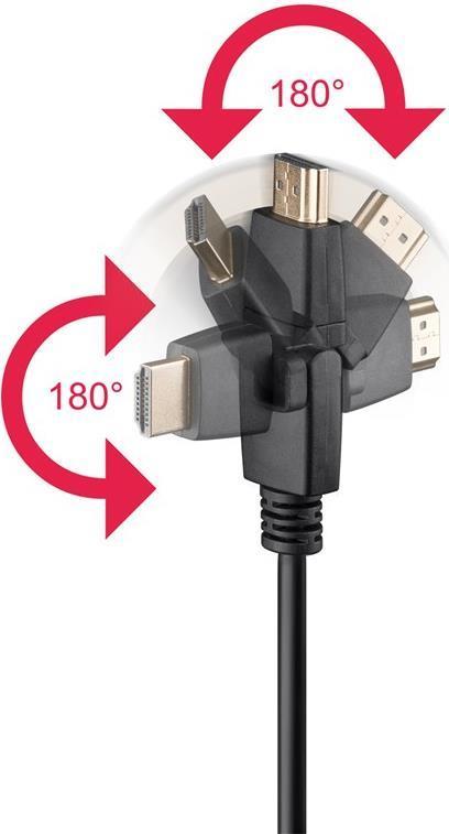 Goobay 61289 - 3 m - HDMI Tipo A (Standard) - HDMI Tipo A (Standard) - 18 Gbit/S - Audio Return Channel (ARC) - Schwarz (61289)
