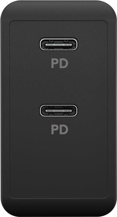 Goobay 61757 Caricabatterie per dispositivi mobili Nero Interno (Goobay PD Dual USB-C Fast Charger 36W - Black)