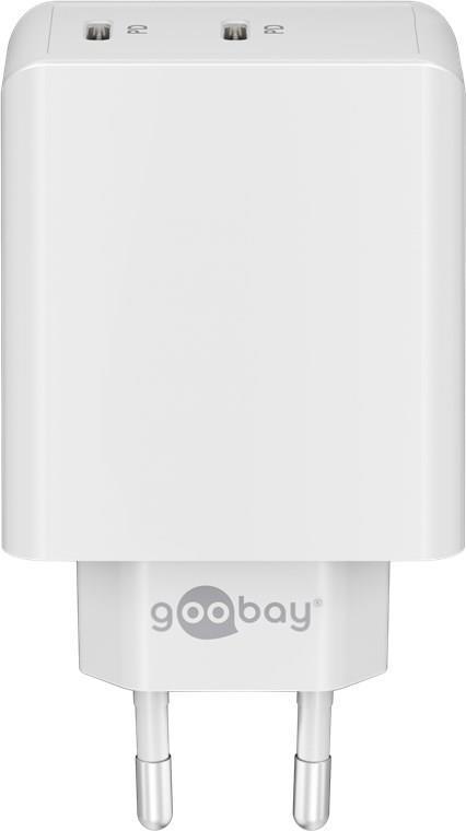 Caricabatterie rapido doppio USB-C PD (36 W) bianco - Adattatore di ricarica con 2 porte USB-C (Power Deliv