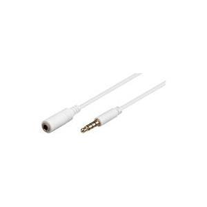 Wentronic Goobay - Cavo di prolunga audio - Mini-Phone Stereo 3.5 mm (W) - Mini-Phone Stereo 3.5 mm (M) - 5.0m - bianco - per A