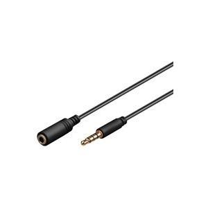 CAVO PROLUNGA AUDIO 35 MM 4 POLI MASCHIO/FEMMINA PROLUNGA PER CUFFIE/MICROFONO SU SMARTPHONE MT 3 NERO