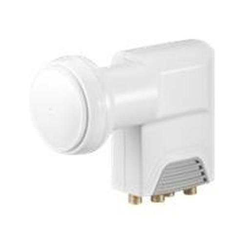 Wentronic Goobay Universal Quad LNB bianco-grigio - LNB digitale SAT (DVB-S2) per 4 partecipanti (ricezione 4K/HDTV/3D) (67272)