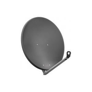 Specchio satellitare in alluminio Goobay da 80 cm di Goononic, antracite-per uno/multi-participants e con braccio di alimentazi