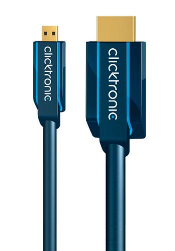 Clicktronic Micro-HDMI Cavo adattatore M/M. Blu 5,0 m2