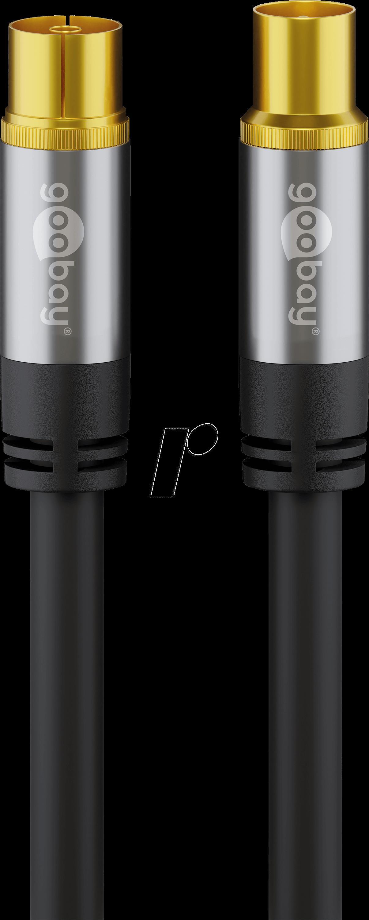 Goobay WEDRONIC - Cavo antenna - Connessione IEC (W) a IEC Connection (M) - Schermo di 10 m - 4 -strati - 135 dB - nero - robus