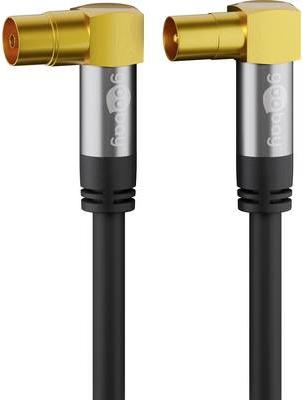 Goobay WEDRONIC - Cavo antenna - Connessione IEC (W) Angolata alla connessione IEC (M) - 2 m - Scherzatura a 4 -strato - 135 dB