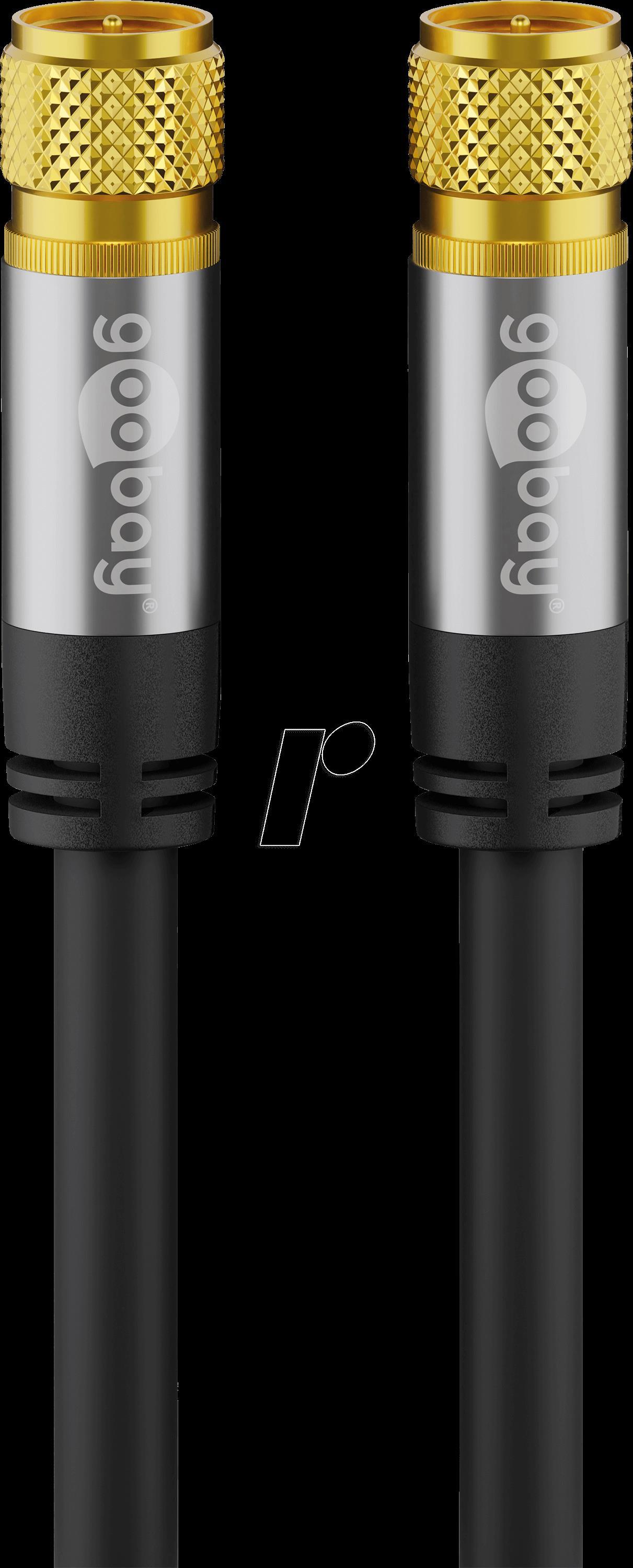 Goobay Wentronic - Cavo antenna - F Plug (M) a F Plug (M) - Scherzatura da 10 m - 4 -layer - 135 dB - nero - robusto (70678)