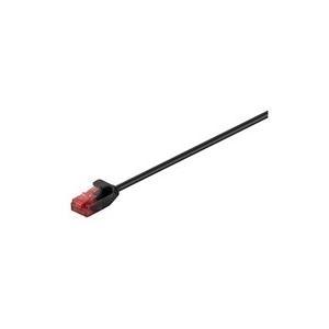 Goobay WADRONIC - Cavo patch - RJ -45 (M) a RJ -45 (M) - 15 cm - UTP - Cat 6 - Abatti, senza gancio - nero (71547)