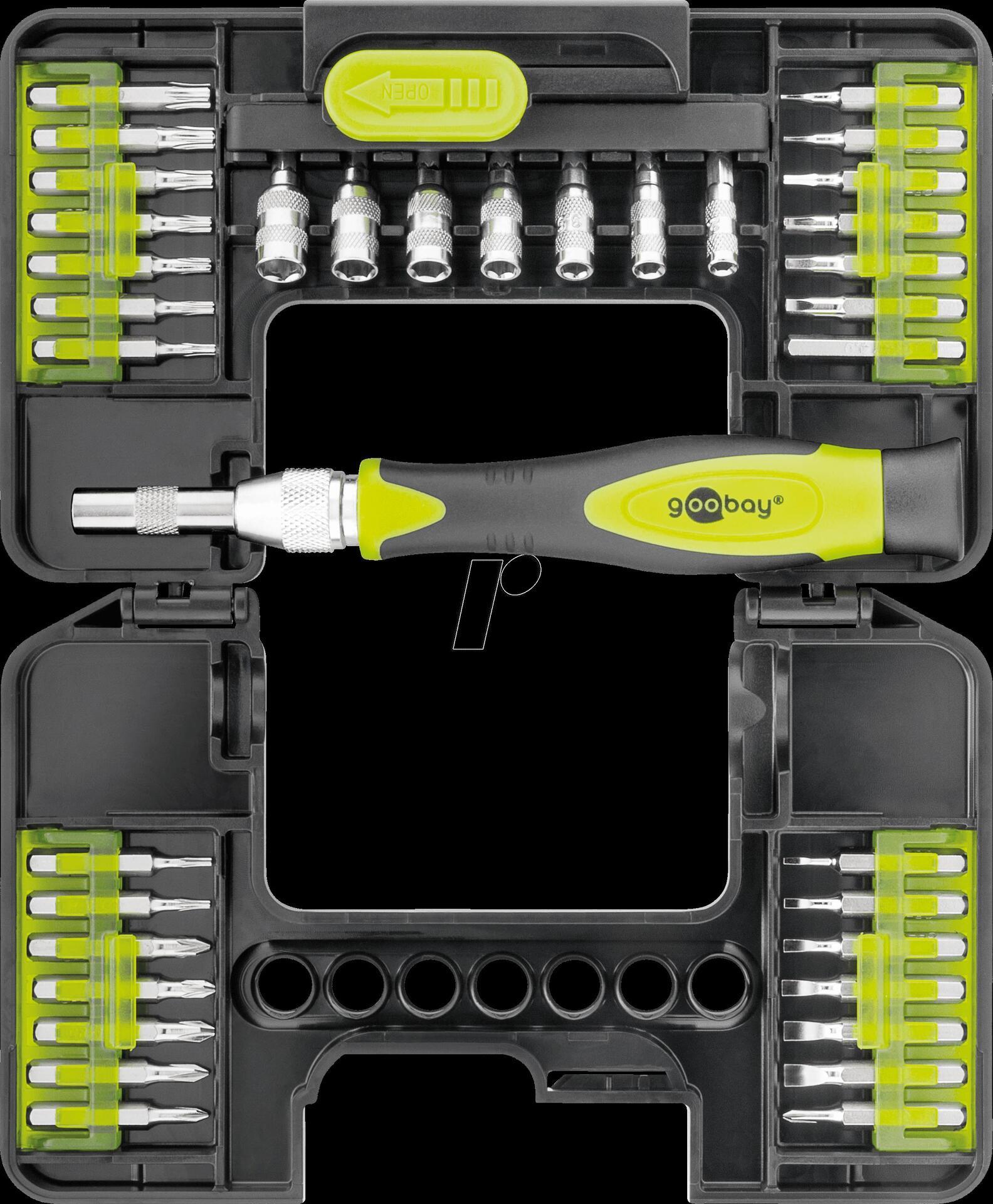 goobay Cacciavite di precisione con set di punte e bussole 37 Dele