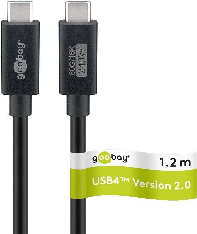 Cavo USB-C Goobay USB4 Gen4 12 m nero 16k/60Hz 4K/120Hz