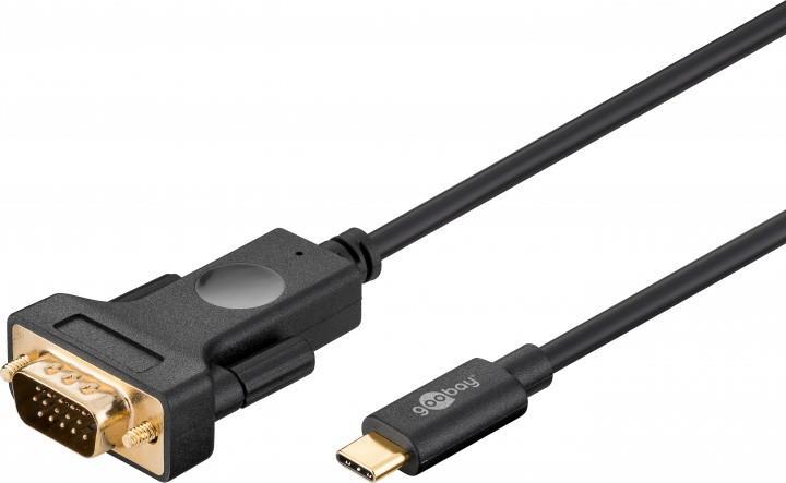 Goobay 79293 cavo e adattatore video 1,8 m VGA [D-Sub] USB tipo-C Nero (Goobay USB C til VGA - 1.8 m)