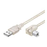 Wentronic goobay - Cavo USB - Da USB tipo B (S) a USB (S) - USB 2.0 - 50 cm - Spina a 90 - trasparente (93575)
