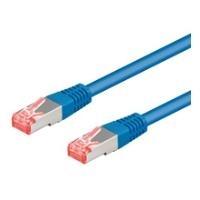WADRONIC Goobay - Cavo patch - RJ -45 (M) a RJ -45 (M) - 10,0m - SFTP, PIMF - Cat 6A - alogeno -pree, sagomata - blu (93698)