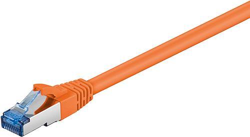 Goobay WEDRONIC - Cavo patch - RJ -45 (M) a RJ -45 (M) - 7,5m - SFTP, PIMF - CAT 6A - Pressata, liscia, alogena -libera - aranc