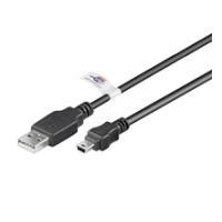 Cavo Hi-velocità Goobay USB 2.0 WADRONIC con certificato USB, nero, 1,8 m-adatto per dispositivi con connessione mini-USB (939
