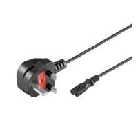 Power Cable Type G UK-3A to - C7. Black 2m ONLY.. - Warranty 12M