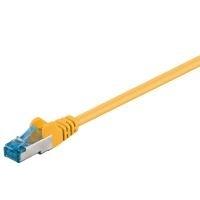 Goobay Wentronic - Cavo patch - RJ -45 (M) a RJ -45 (m) - 25 cm - SFTP, PIMF - CAT 6A - alogeno -pree, a forma di gancio - gial