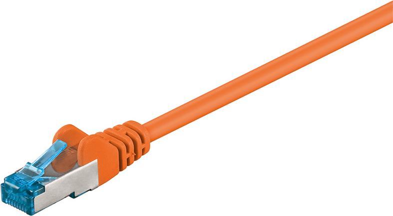 WADRONIC Goobay - Cavo di rete - RJ -45 (M) a RJ -45 (M) - 25cm - SFTP, PIMF - CAT 6A - Salogeno -GREI, STORIO, Senza gancio -