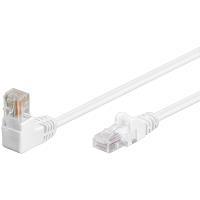 Goobay Wentronic - Cavo di rete - RJ -45 (M) a RJ -45 (M) - 5 m - UTP - CAT 5E - Plugnatura 90 sagomata senza gancio - bianco (