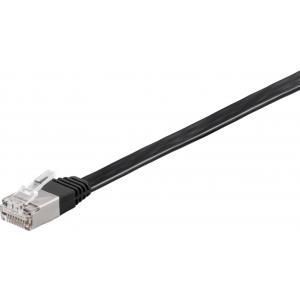 WADRONIC Goobay - Patch Cable - RJ -45 (M) a RJ -45 (M) - 25cm - U/FTP, PIMF - Cat 6 - Flach - Black (94229)