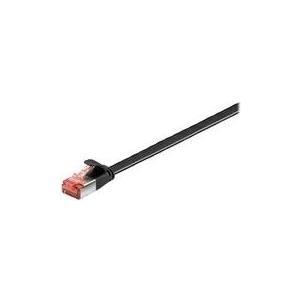 WADRONIC Goobay - Patch Cable - RJ -45 (M) a RJ -45 (M) - 15,0m - U/FTP, PIMF - Cat 6 - Silenzted, Flat - Black (94238)