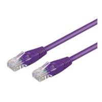 Goobay Wentronic - Cavo di rete - RJ -45 (M) a RJ -45 (M) - 7,5m - UTP - CAT 5E - A forma di gancio - Violet (95246)