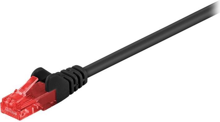 Goobay Wentronic - Cavo patch - RJ -45 (M) a RJ -45 (M) - 25 cm - UTP - Cat 6 - Aboased, senza gancio - nero (95255)