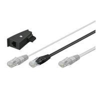 Adattatore Goobay TAE Goobay Wentronic 2 plugiche RJ45 su plugne RJ45 (8p8c) /, tae-F tae-F, 2 spine RJ45, nero e grigio, 3 m C