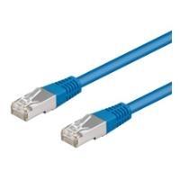 Goobay Wentronic - Cavo di rete - RJ -45 (M) a RJ -45 (M) - 1,5 m - SF/UTP - CAT 5E - Aboxato, senza gancio - blu (95543)