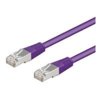 Goobay Wentronic - Cavo di rete - RJ -45 (M) a RJ -45 (M) - 1,5 m - SF/UTP - CAT 5E - Aboxato, senza gancio - Purple (95552))