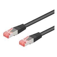 WADRONIC Goobay - Cavo di rete - RJ -45 (M) a RJ -45 (M) - 1,5m - SFTP, PIMF - CAT 6A - Salogeno -este, sagomata - nero (95607)