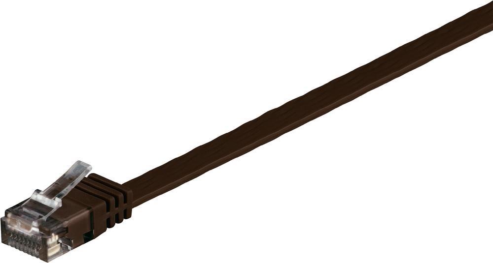 WADRONIC Goobay - Cavo patch - RJ -45 (M) a RJ -45 (M) - 1,5m - UTP - Cat 6 - Abatte, Flat - Brown (95892)