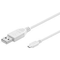 Goobay USB 2.0 A/micro-B 0.6m cavo USB 06 m USB A Micro-USB B Bianco (Goobay USB 2.0-cable micro-USB for USB-A 60cm White)