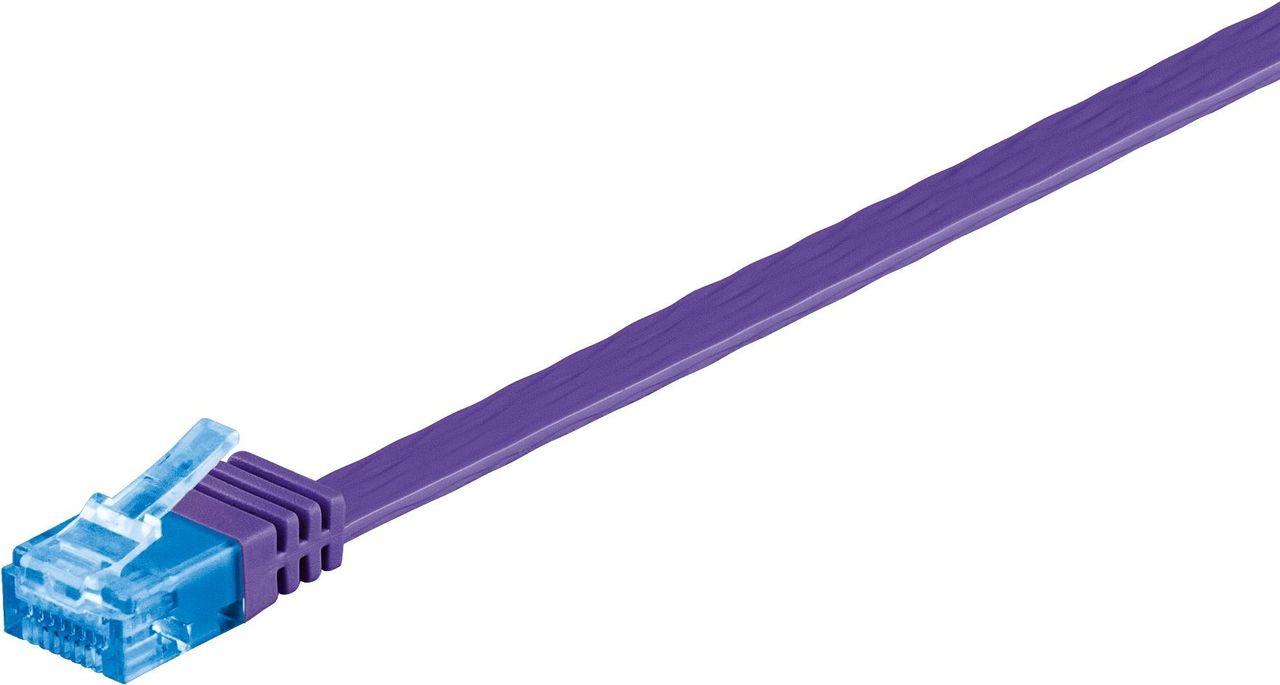 Goobay Wentronic - Patch Cable - RJ -45 (M) a RJ -45 (M) - 1,0m - UTP - Cat 6A - Abatti, piatto - Violet (96313)