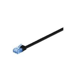 Goobay WADRONIC - Cavo patch - RJ -45 (M) a RJ -45 (M) - 2,0m - UTP - Cat 6A - Abatti, piatto - nero (96323)