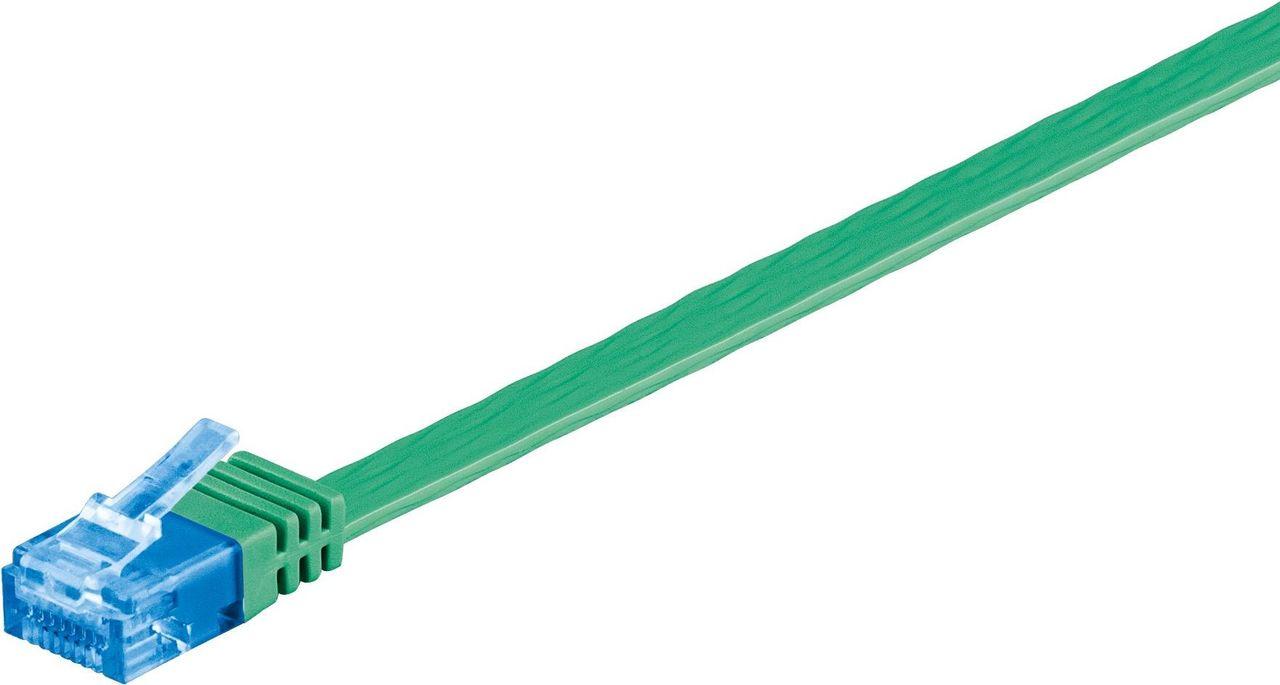 WADRONIC Goobay - Cavo patch - RJ -45 (M) a RJ -45 (M) - 3.0m - UTP - Cat 6A - Abatti, piatto - verde (96330)