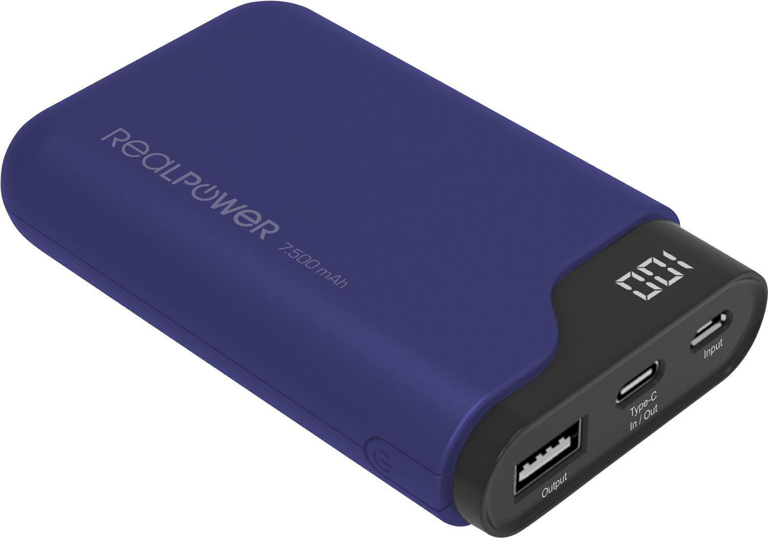 RealPower PB-7500C Navy Blue 7500 mAh