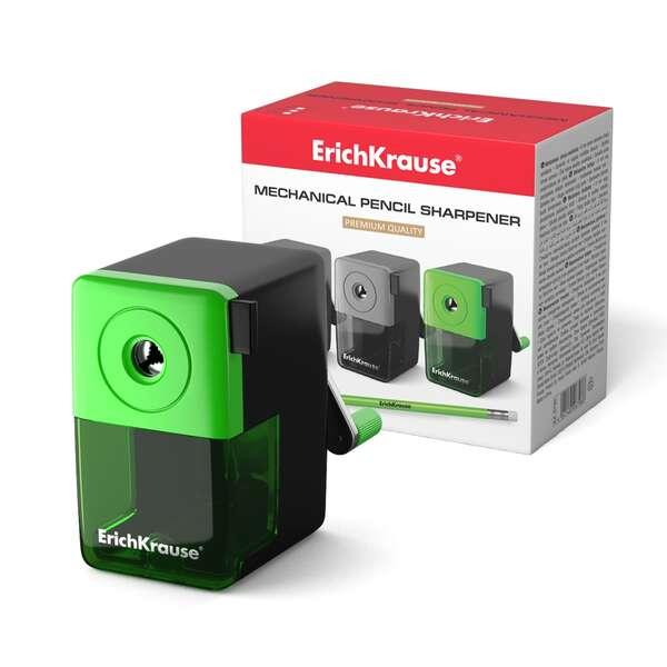 Temperamatite Erichkrause meccanica con serbatoio - Contenitore capiente per trucioli - Meccanismo di bloccaggio - Colori assor