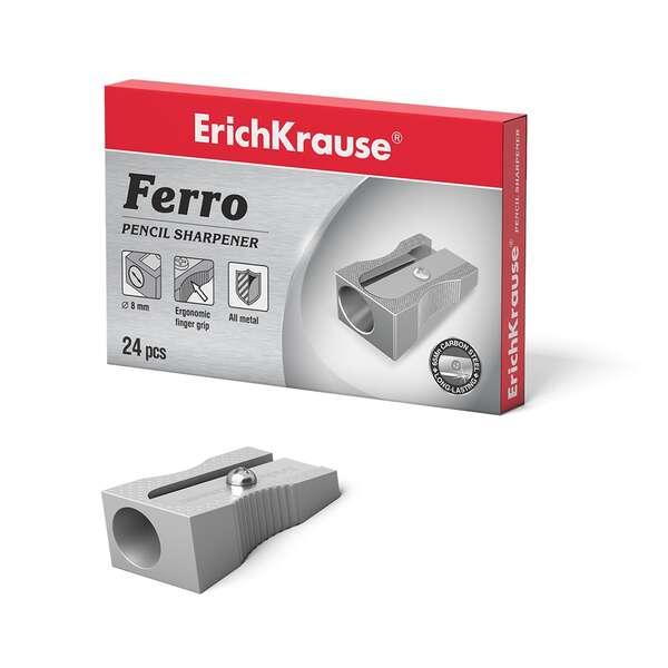 Erichkrause Ferro - Temperamatite in alluminio con girante ergonomica - Foro da 8 mm - Lamella in carbonio-acciaio a forma di s